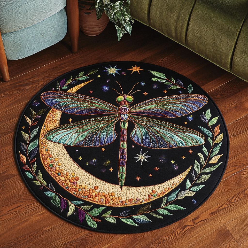 Aqua Dancer Quilted Round Mat Large Round Rugs Dragon Gifts For 10 Year Olds