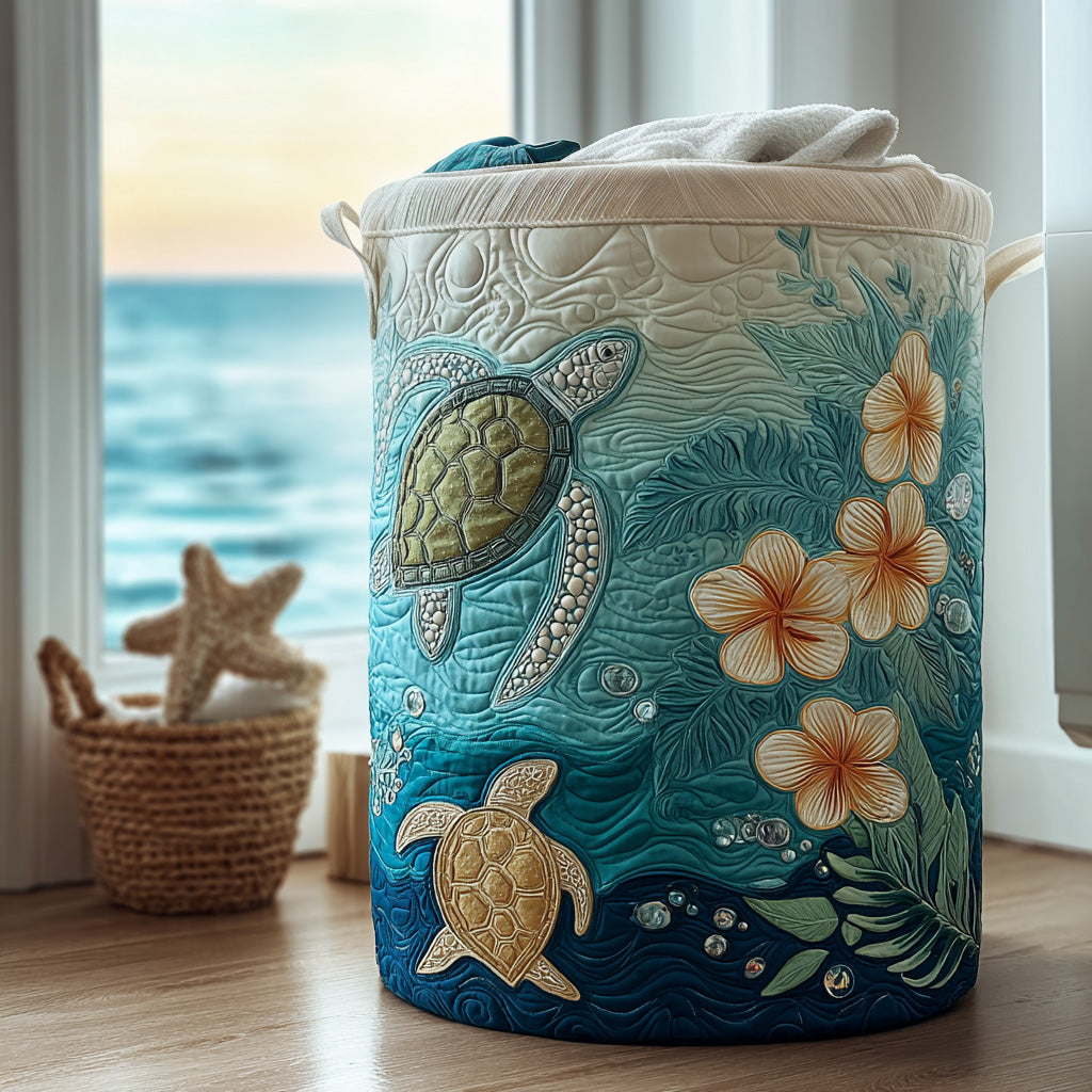 Aqua Serenity Quilted Laundry Basket Good Laundry Baskets Simple Mother's Day Gifts