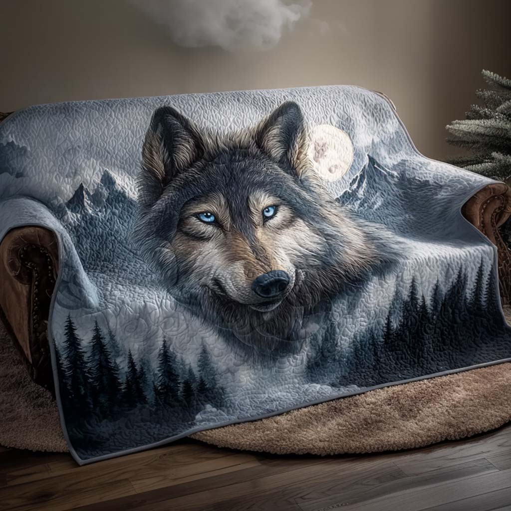 Arctic Hunter Quilted Sofa Cover Cool Couch Slipcovers Unique Gifts For Wolf Lovers