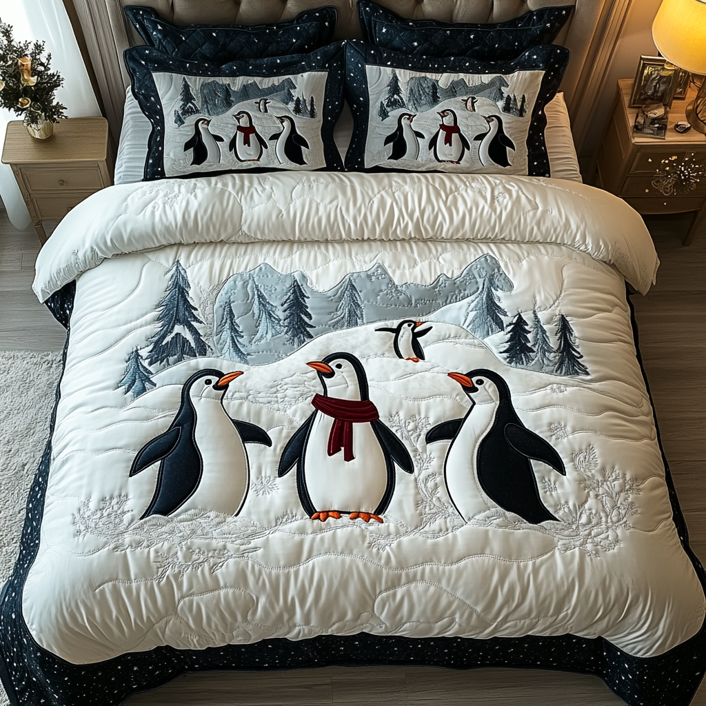 Arctic Waddle Quilted Bedding Set Best Comforter Sets Gifts For Father In Law