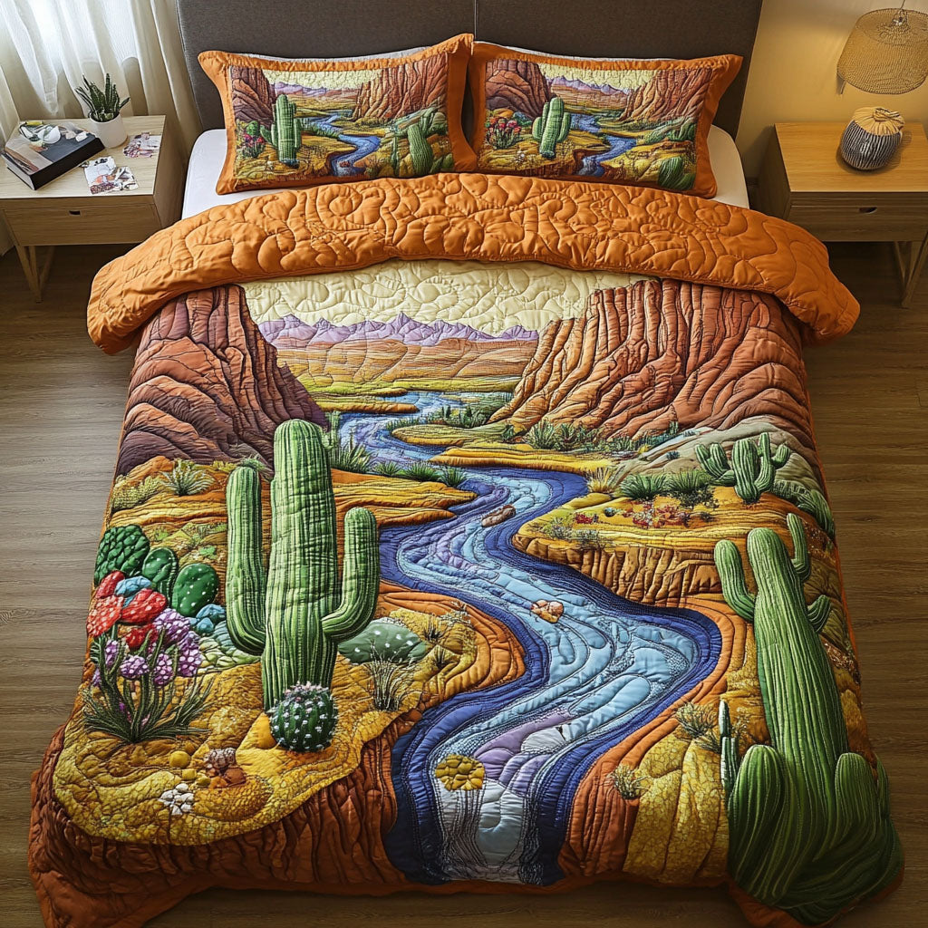 Arizona Cactus Quilted Bedding Set Cute Bedroom Decor Great Cactus Themed Gifts