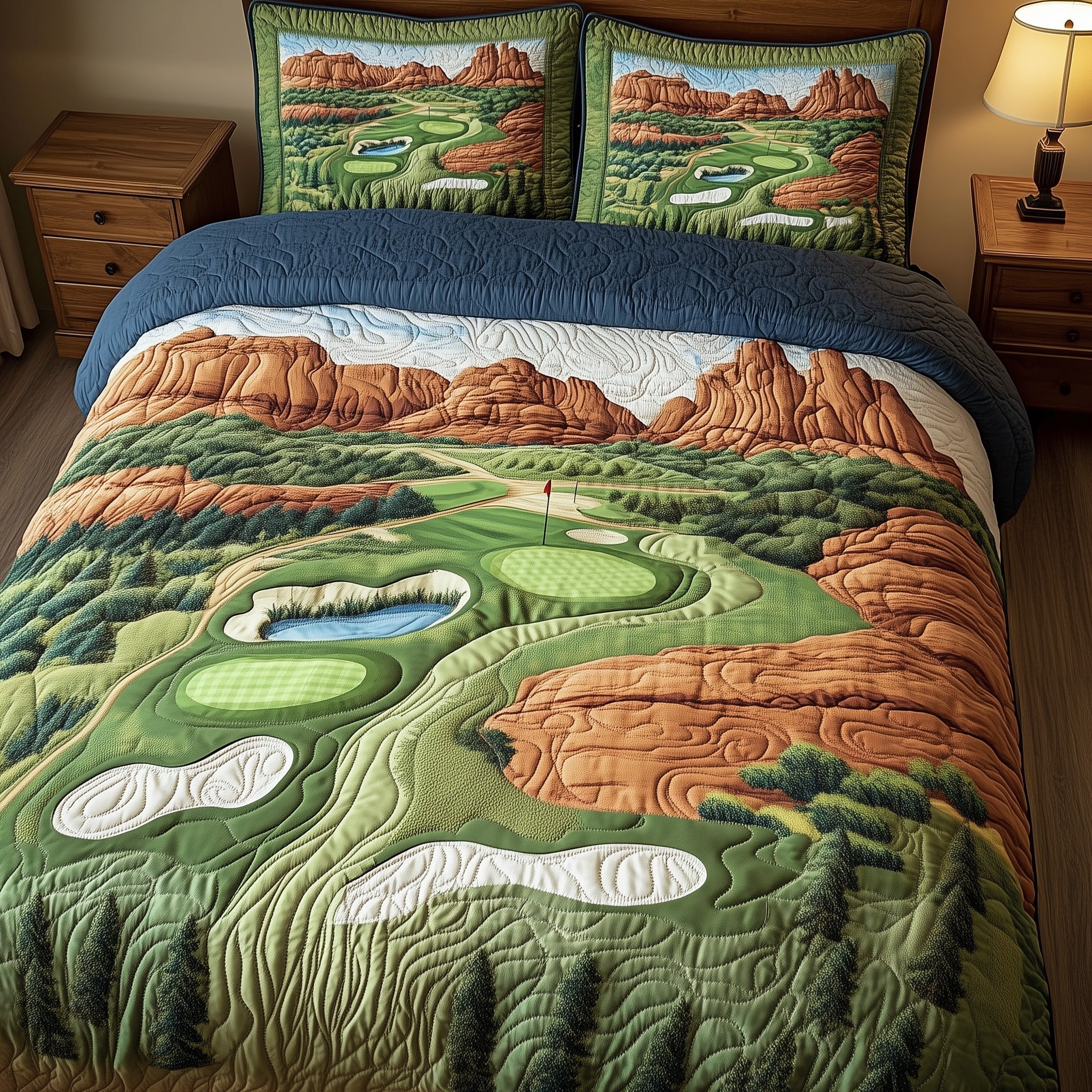 Arizona Golf Dream Quilted Bedding Set Nice Bed Sheet Sets Best Gifts For Golf Lovers