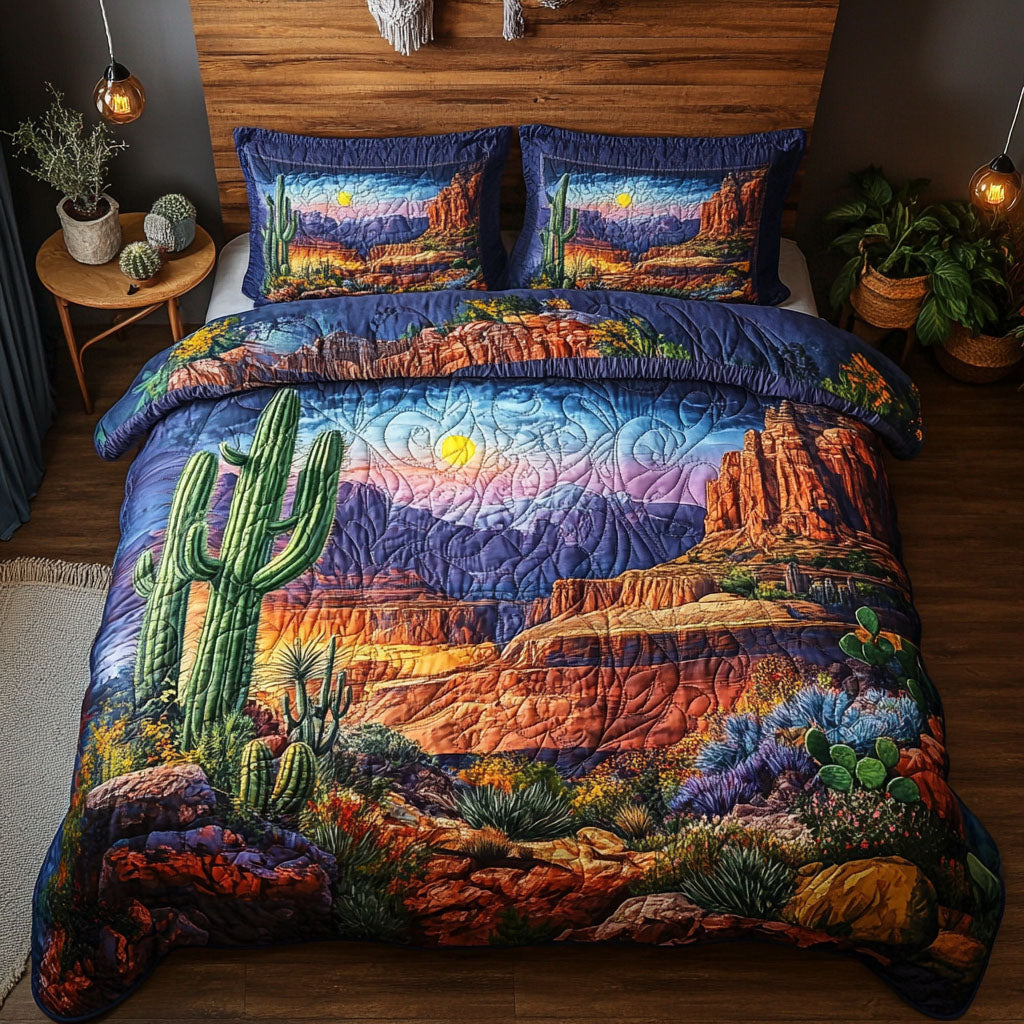 Arizona Sunset Quilted Bedding Set Best Queen Sheets Cactus Gifts For Women
