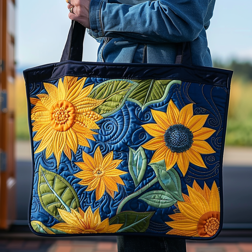 Artistic Sunflowers Quilted Tote Bag Popular Womens Tote Bags Good Mothers Day Gifts