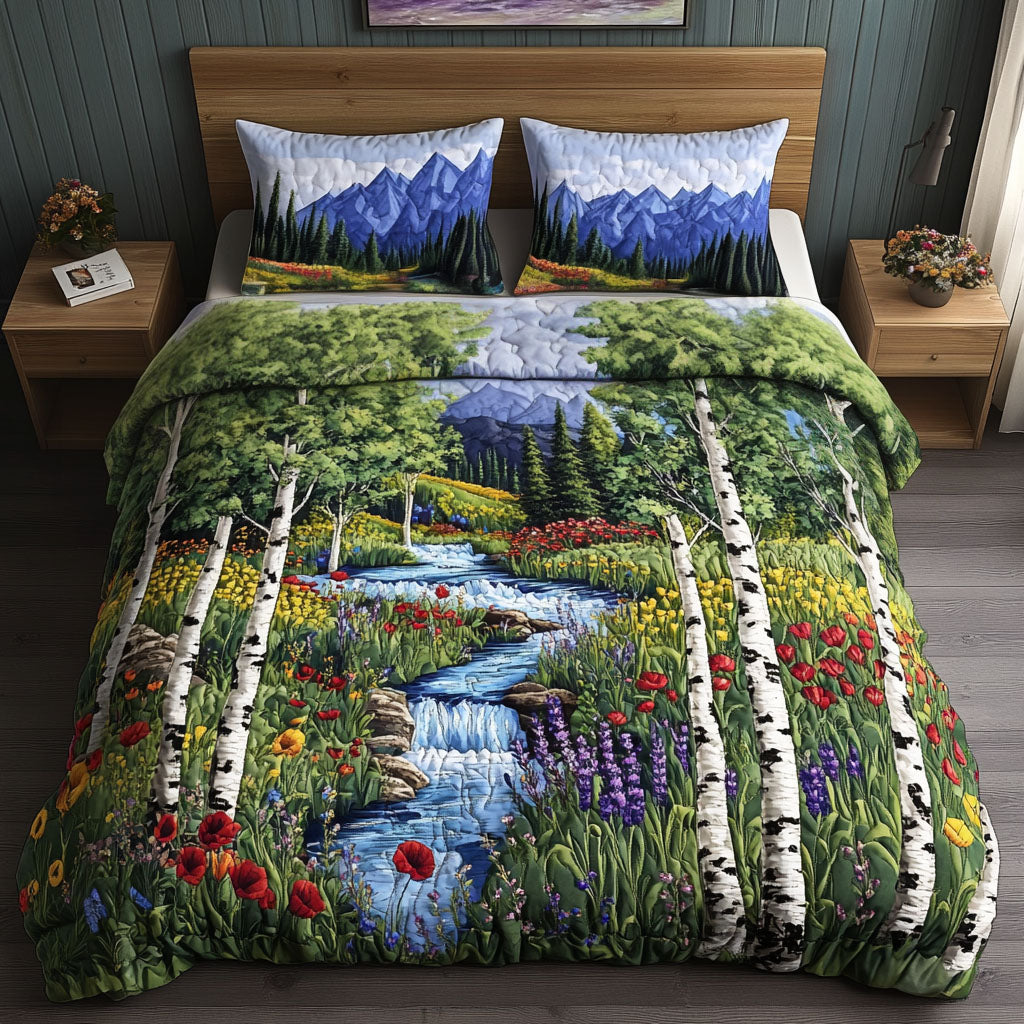 Aspen Wildflowers Path Quilted Bedding Set Best Sheet Sets Good Mothers Day Gifts