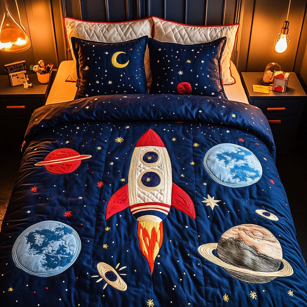 Astronaut Quilted Bedding Set Best Christmas Gift Ideas For Your Children