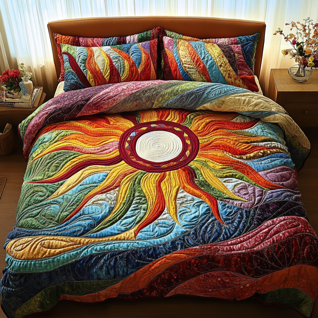 Aurora Dreams Quilted Bedding Set Cute Queen Bed Sheets Mother's Day Gifts For Daughter In Law