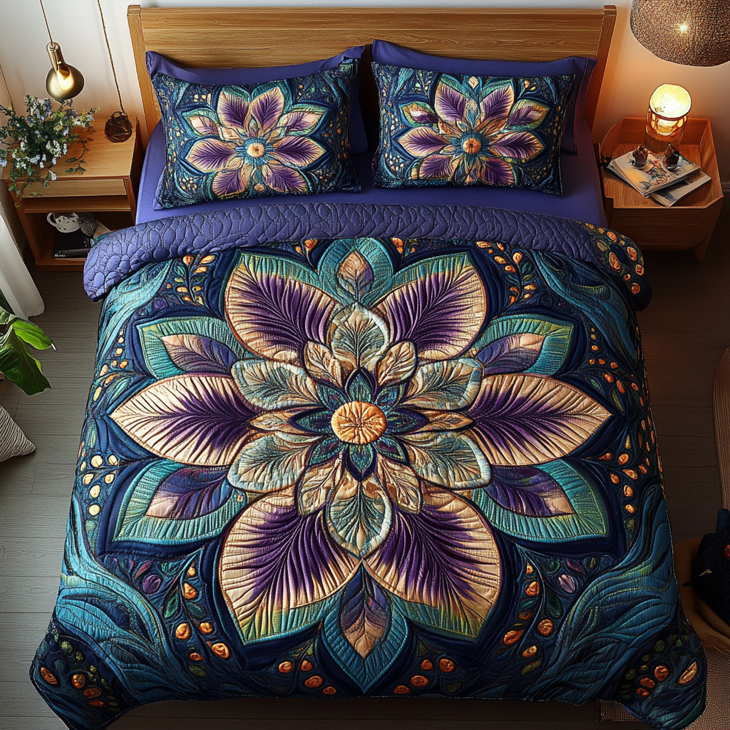 Aurora Petal Elegance Quilted Bedding Set Best Bedspread Set Best Mother's Day Gifts For First Time Mom