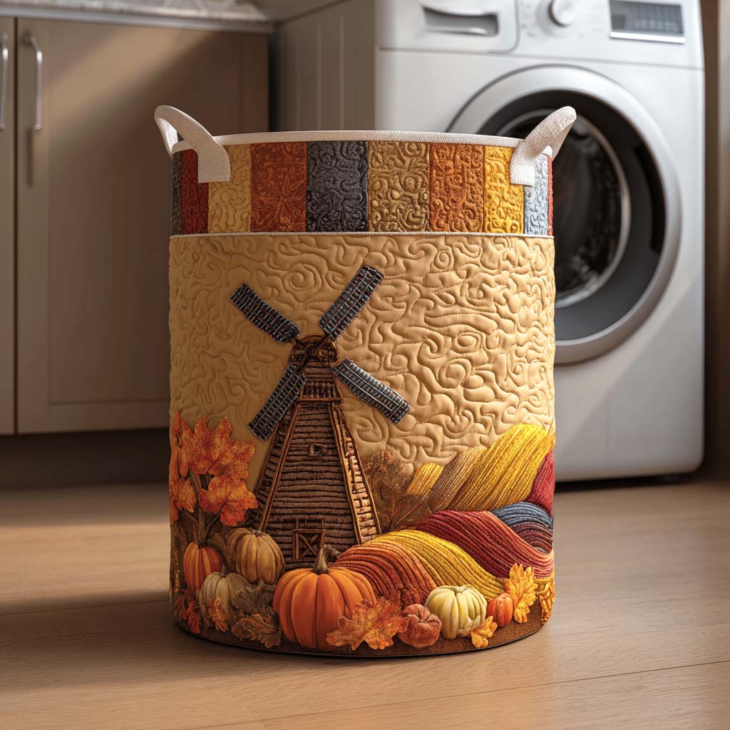Autumn Breeze Fields Quilted Laundry Basket Laundry Room Decor Great Mother's Day Gift Ideas