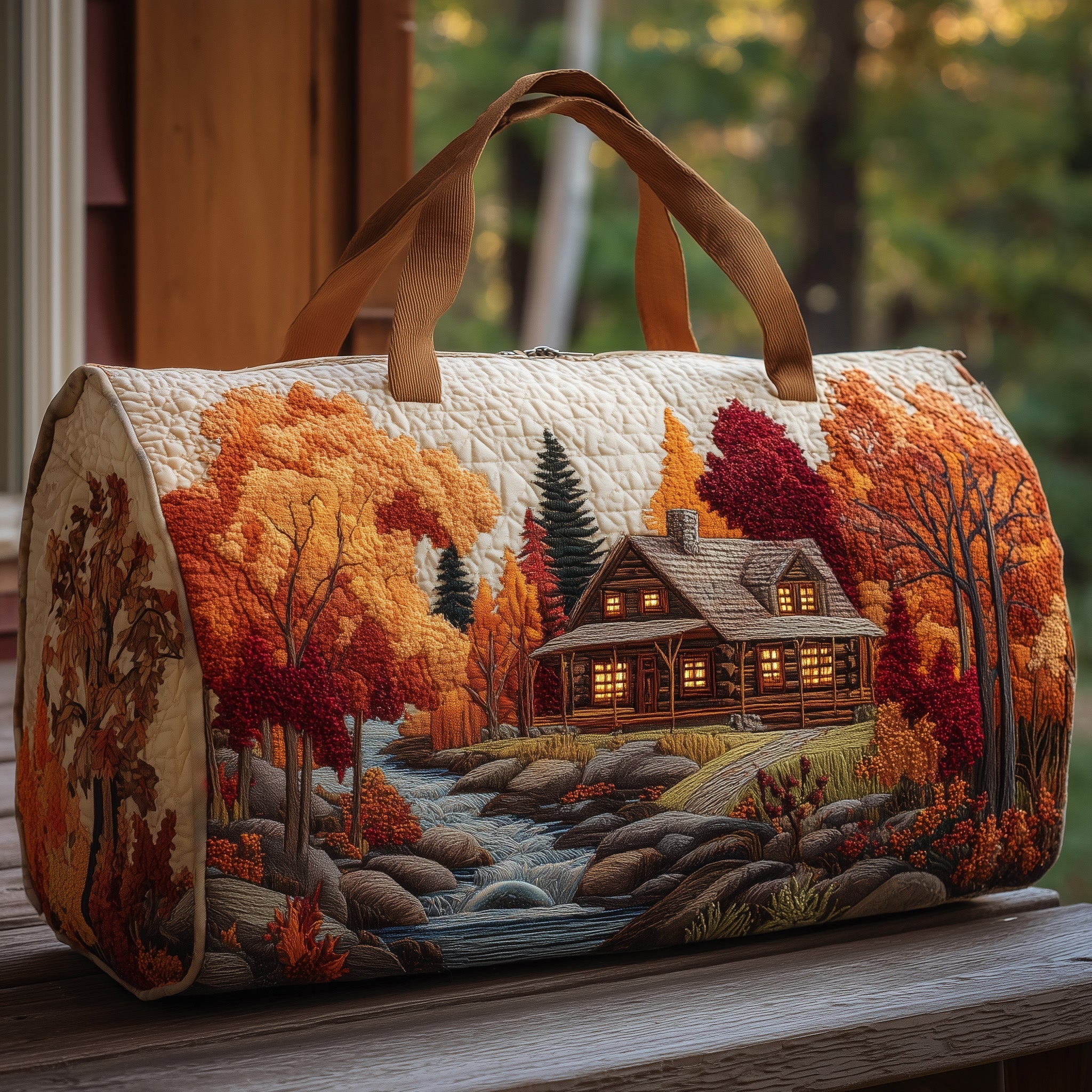 Autumn Cabin Quilted Duffle Bag Duffel Bags Gifts For Mom From Daughter