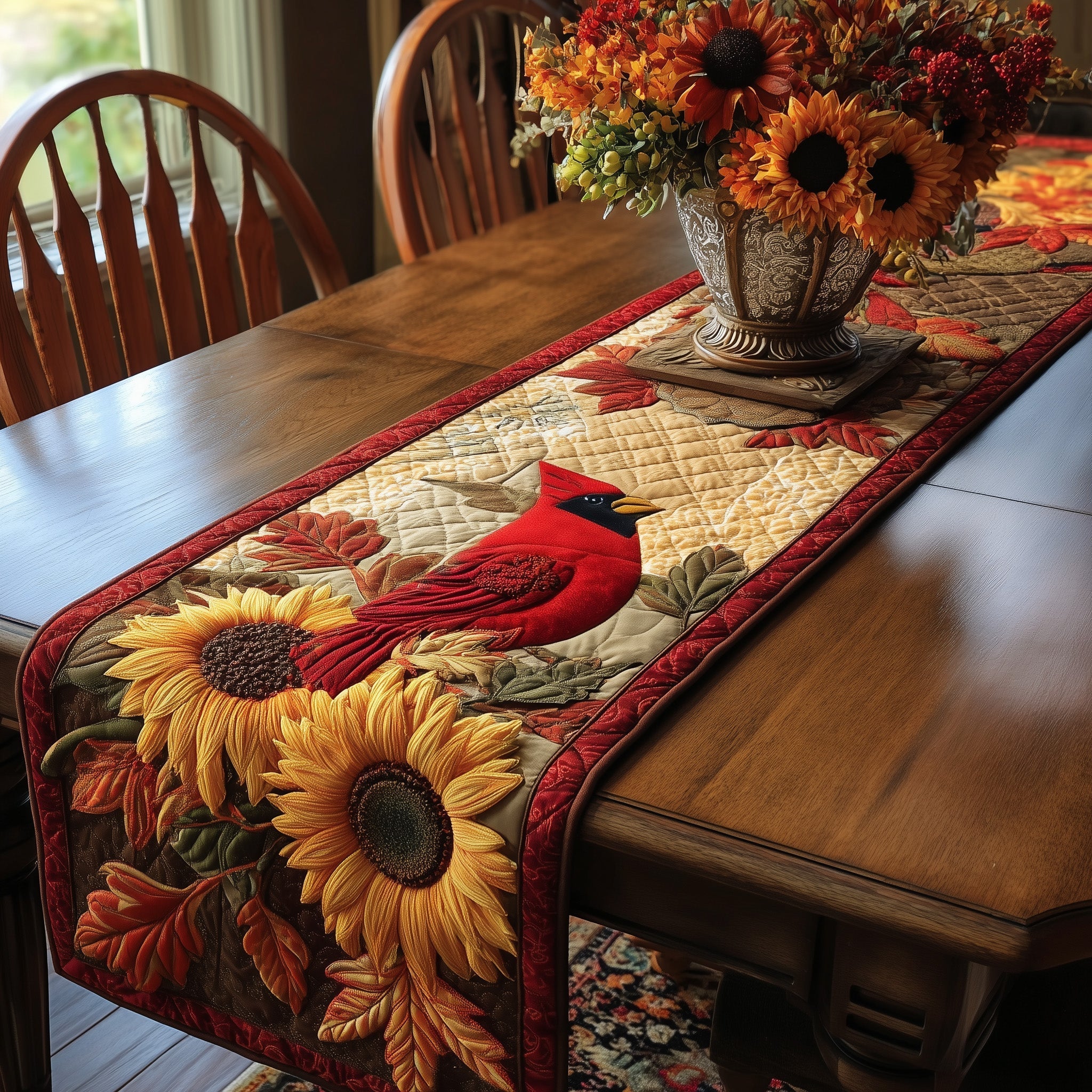 Autumn Cardinal Quilted Table Runner Target Thanksgiving Table Runner Thanksgiving Gifts For Friends