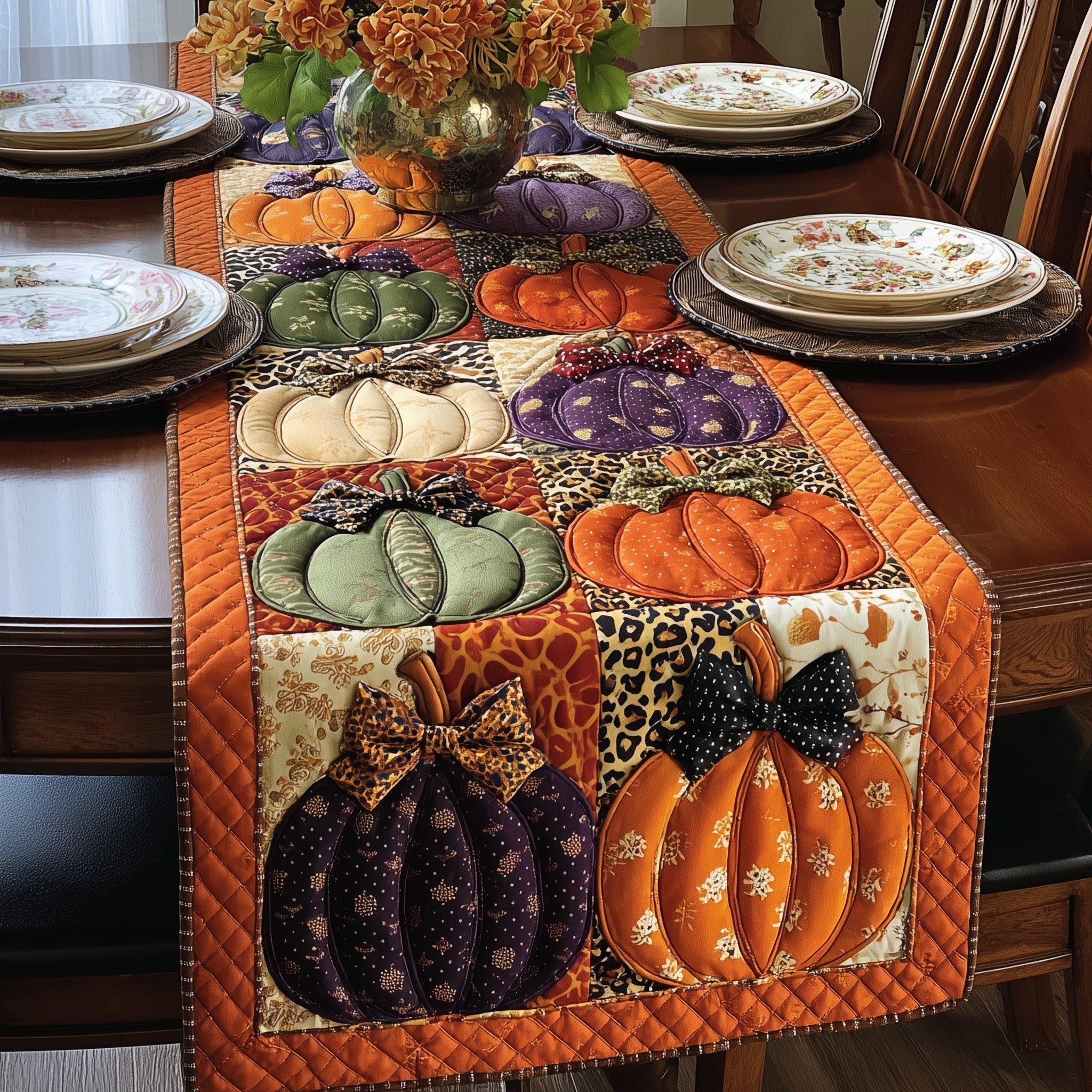 Autumn Charm Quilted Table Runner Dining Table Decor Ideas Gift Ideas For Fall
