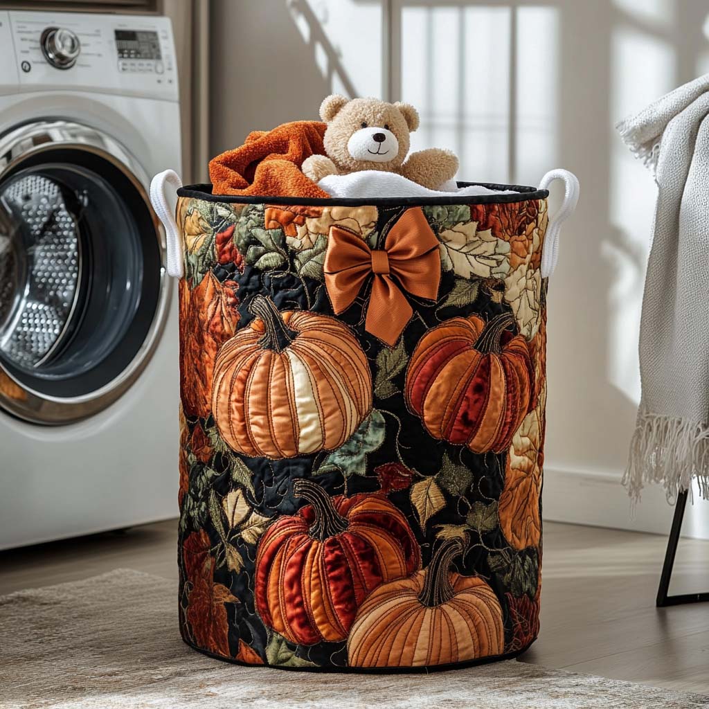 Autumn Cheer Quilted Laundry Basket Best Clothes Hamper Good Thanksgiving Gifts