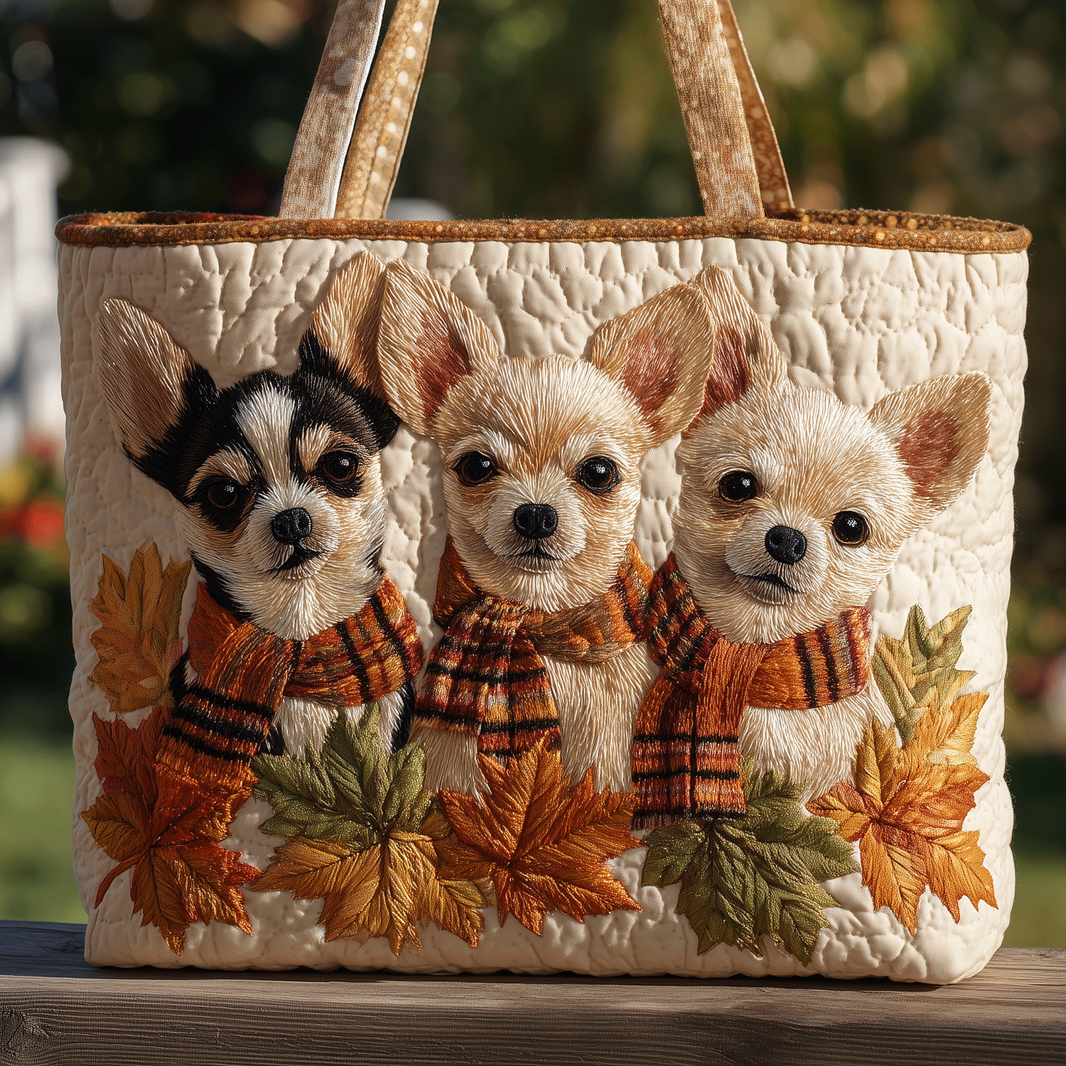 Autumn Chihuahua Quilted Tote Bag The Perfect Everyday Tote Bag Mother's Day Gifts From Daughter