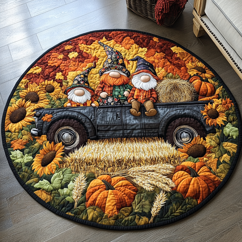 Autumn Comfort Quilted Round Mat Round Matts Cute Fall Gift Ideas