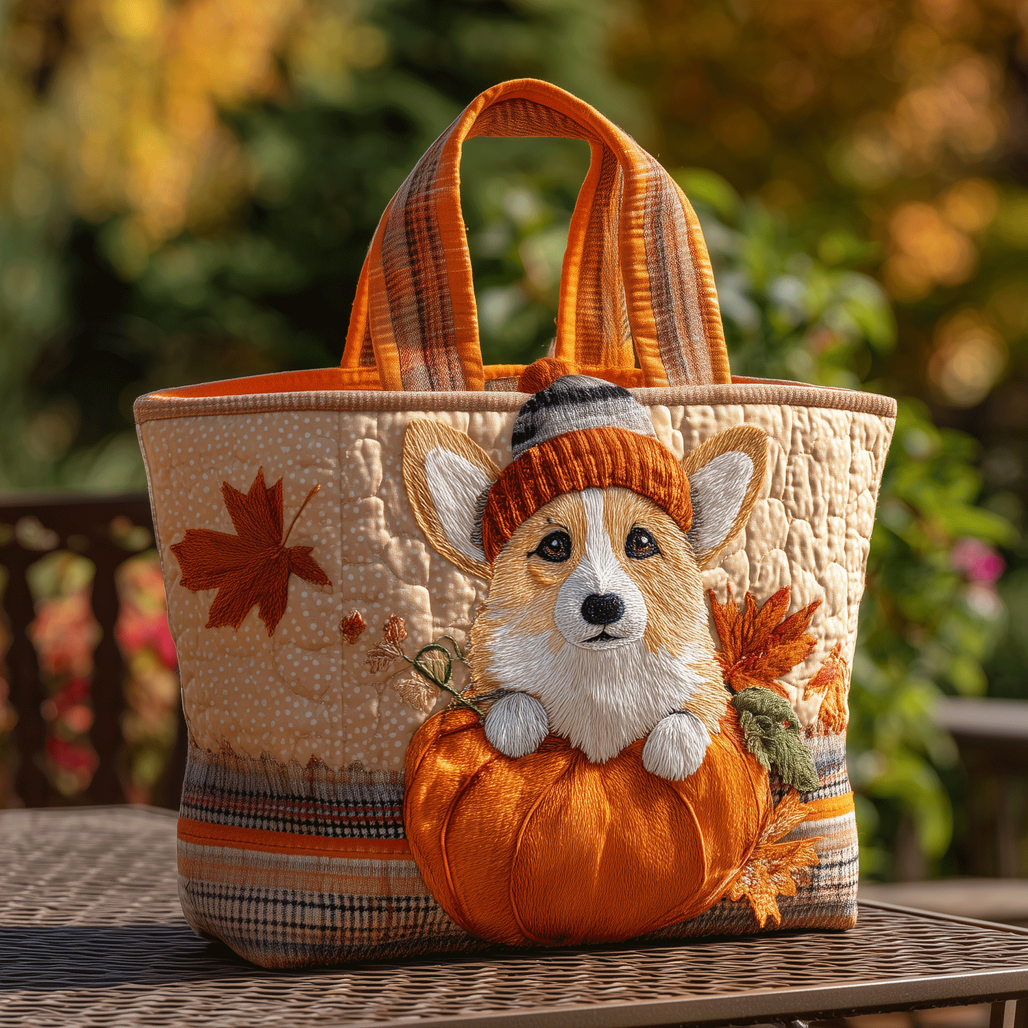 Autumn Corgi Parade Quilted Tote Bag Trendy Bags For Women Last Minute Mothers Day Gifts