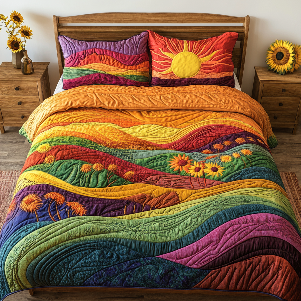 Autumn Escape Quilted Bedding Set Best King Sheets Mother's Day Gifts For For Wife From Husband