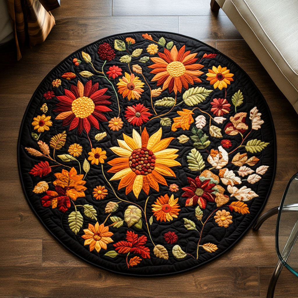 Autumn Glow Quilted Round Mat Room Decor Moms Day Gift