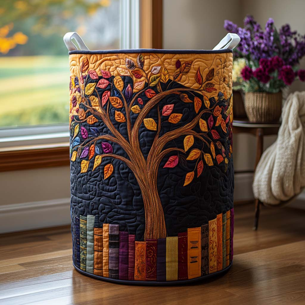 Autumn Glow Tree Quilted Laundry Basket Good Laundry Baskets Novelty Book Gifts