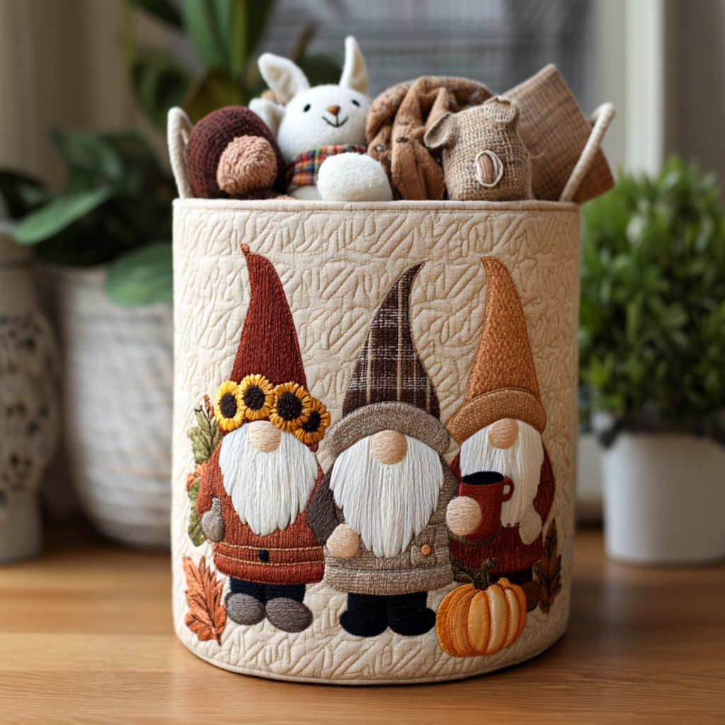 Autumn Gnome Days Quilted Laundry Basket Best Laundry Basket The Best Mother's Day Gifts
