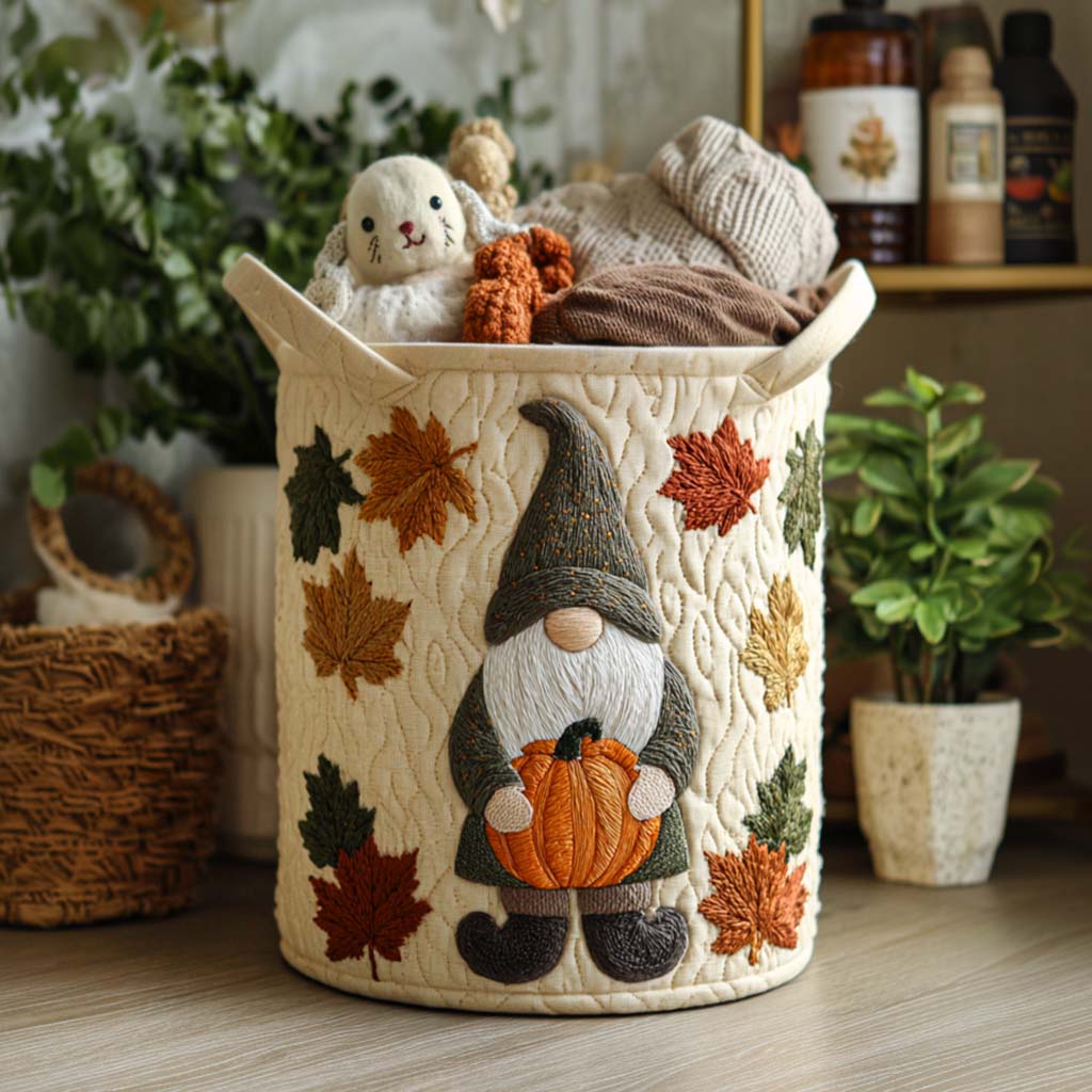 Autumn Gnome Magic Quilted Laundry Basket Best Hampers Best Last Minute Mother's Day Gifts