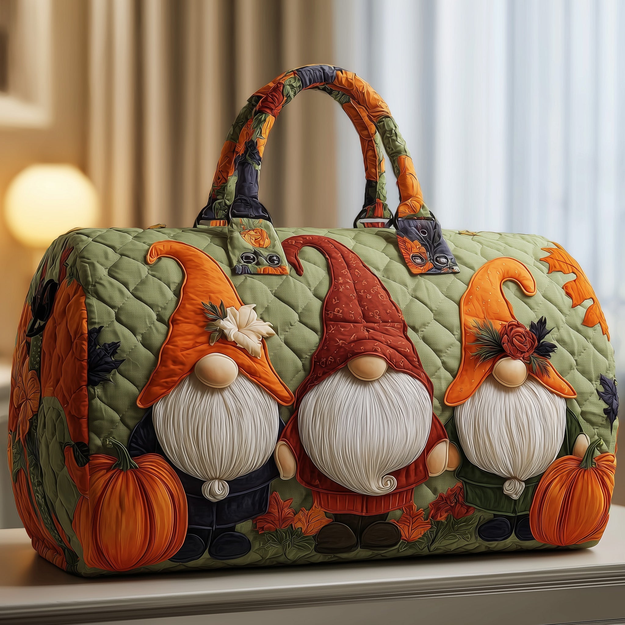 Autumn Gnome Quilted Duffle Bag Weekend Duffle Bag Good Gifts For Mom