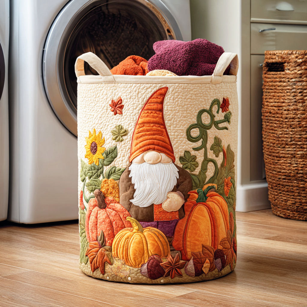 Autumn Gnome Quilted Laundry Basket Hamper Basket Top Mother's Day Gifts