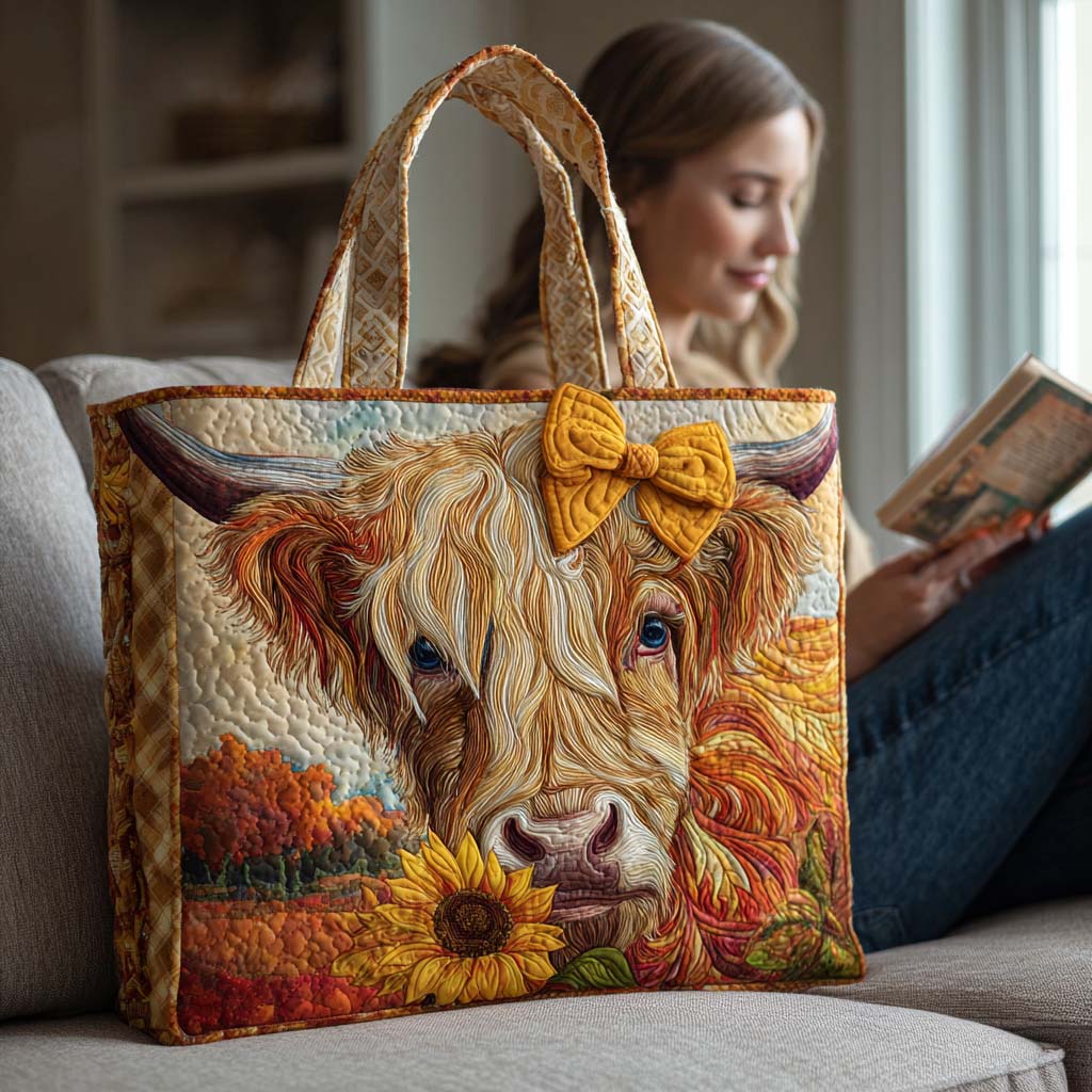 Autumn Highland Quilted Tote Bag Cool Tote Bags For Women Best Mothers Day Gifts