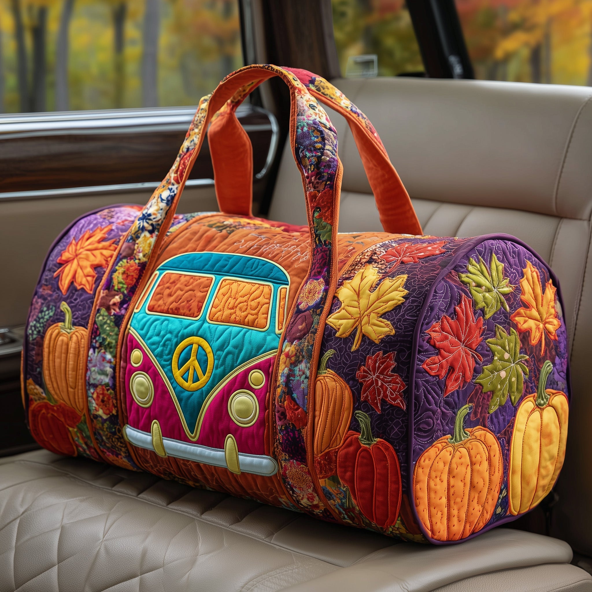 Autumn Hippe Van Quilted Duffle Bag Best Travel Duffel Bag For Women Gift Ideas For Mother In Law