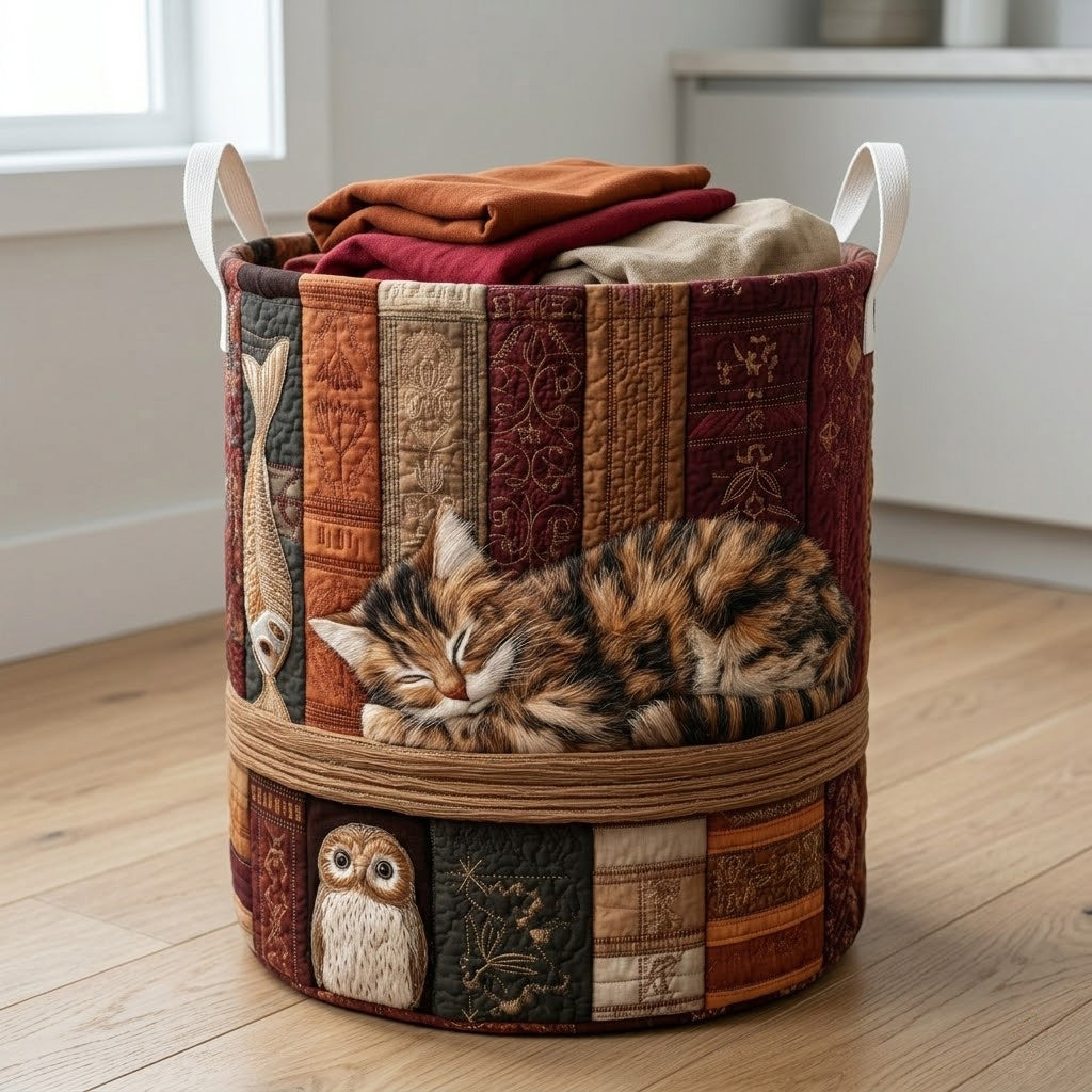 Autumn Kittendream Quilted Laundry Basket Laundry Decor Ideas Presents For People Who Like Cats