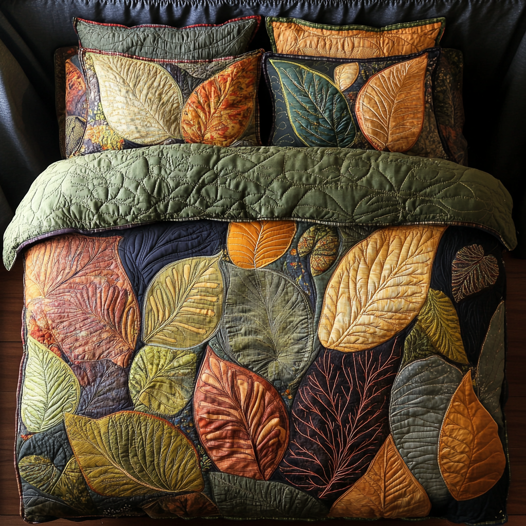 Autumn Leaf Quilted Bedding Set Best Queen Sheets Best Mothers Day Gifts