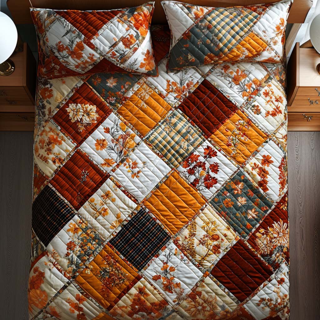 Autumn Meadow Bloom Quilted Bedding Set Cute Bed Sheet Set Top 10 Father's Day Gifts