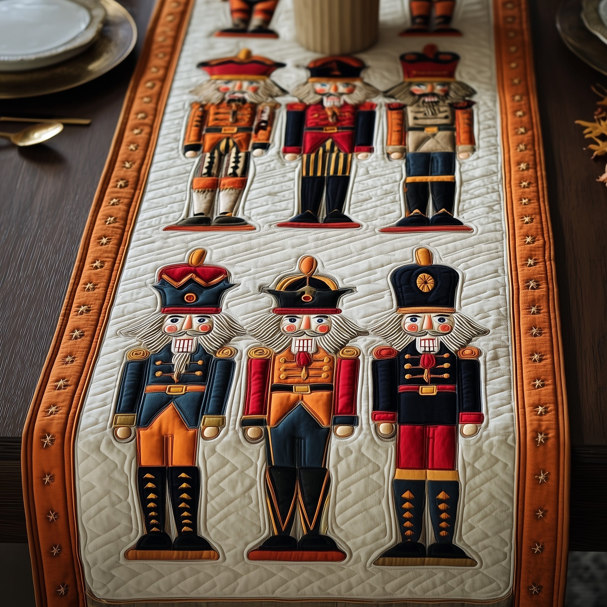 Autumn Nutcracker Quilted Table Runner Holiday Themed Table Runners Great Family Xmas Gifts