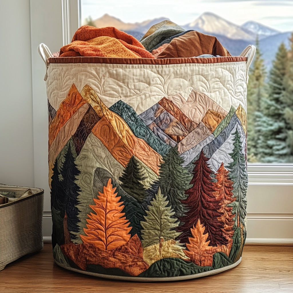 Autumn Peaks Quilted Laundry Basket Clothes Hamper Bonus Dad Gifts