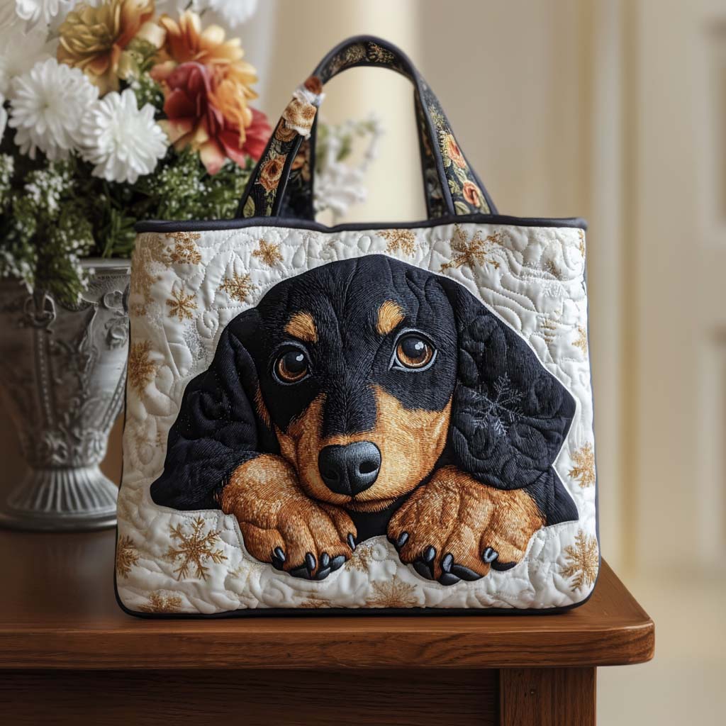 Autumn Pup Quilted Tote Bag Nice Tote Bags Cute Christmas Gifts For Girlfriend