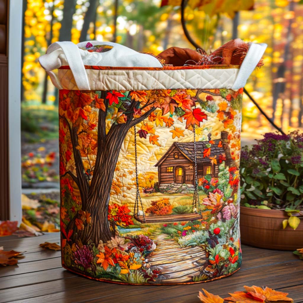 Autumn Retreat Quilted Laundry Basket Rustic Farmhouse Laundry Basket Best Father's Day Gifts For Grandpa