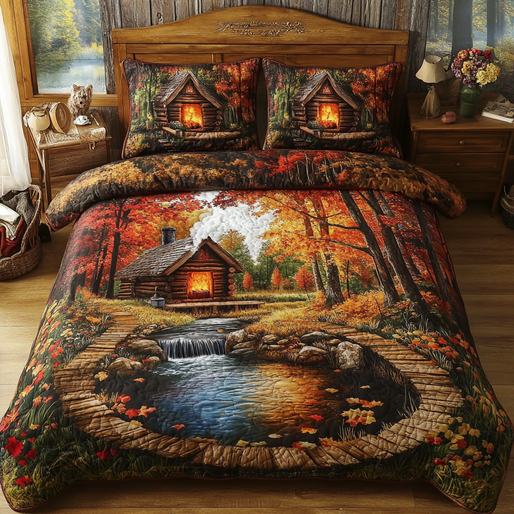 Autumn Serenity Quilted Bedding Set Unique Bed Sheet Set Gifts For Grandma