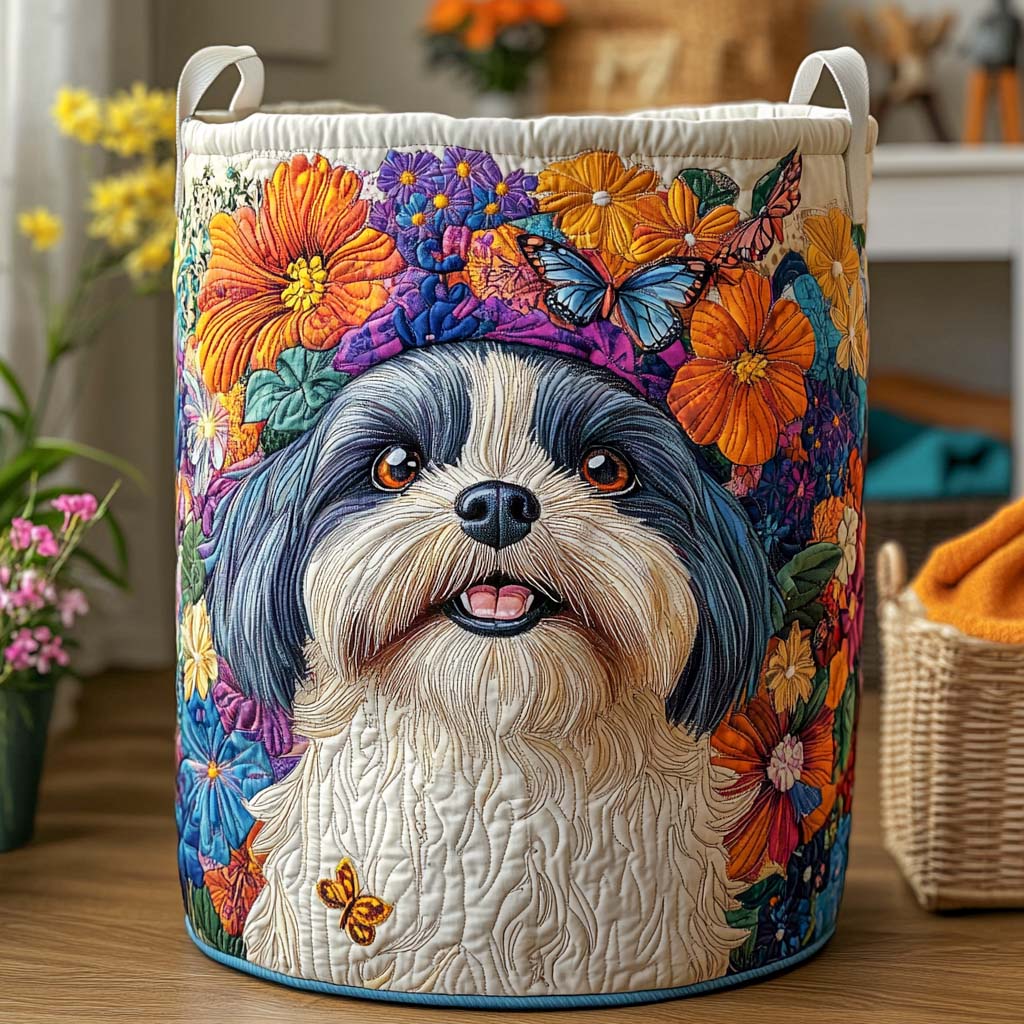 Autumn Smile Quilted Laundry Basket Laundry Hamper Mothersday Gifts