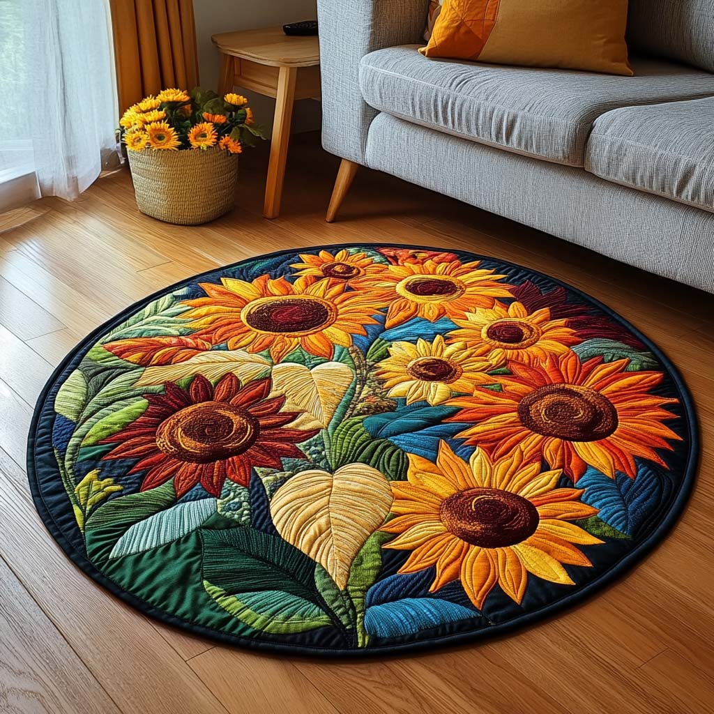 Autumn Whisper Quilted Round Mat Round Floor Mat Mother's Day Gift Ideas