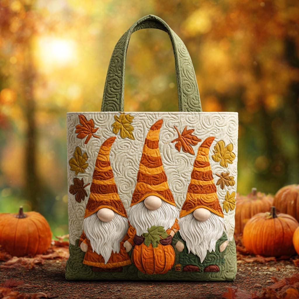 Autumn Woodland Gnome Quilted Tote Bag The Perfect Tote Bag Presents For Mother In Law