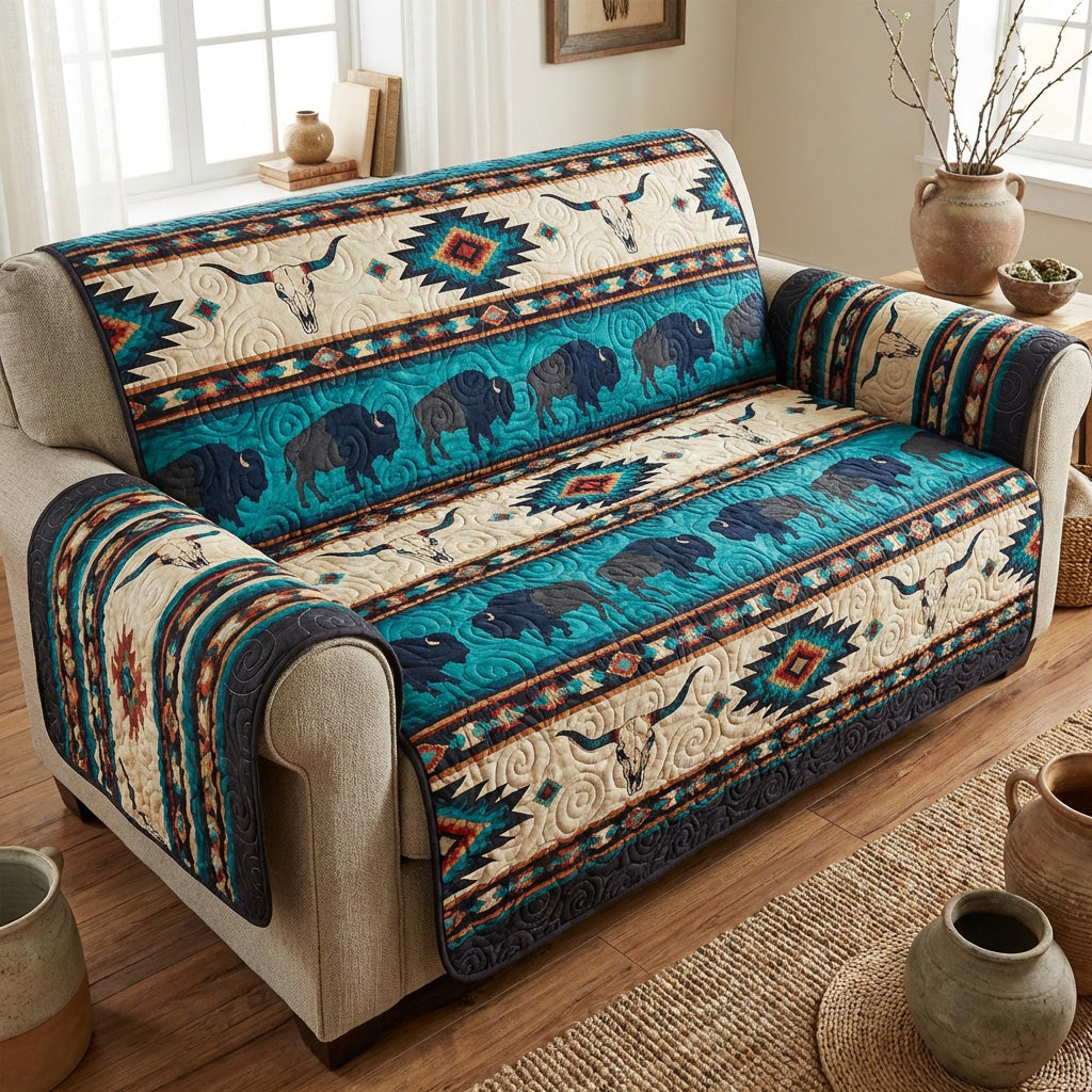 Azure Canyon Quilted Sofa Cover Seat Covers For Couches Native American Gift Shop