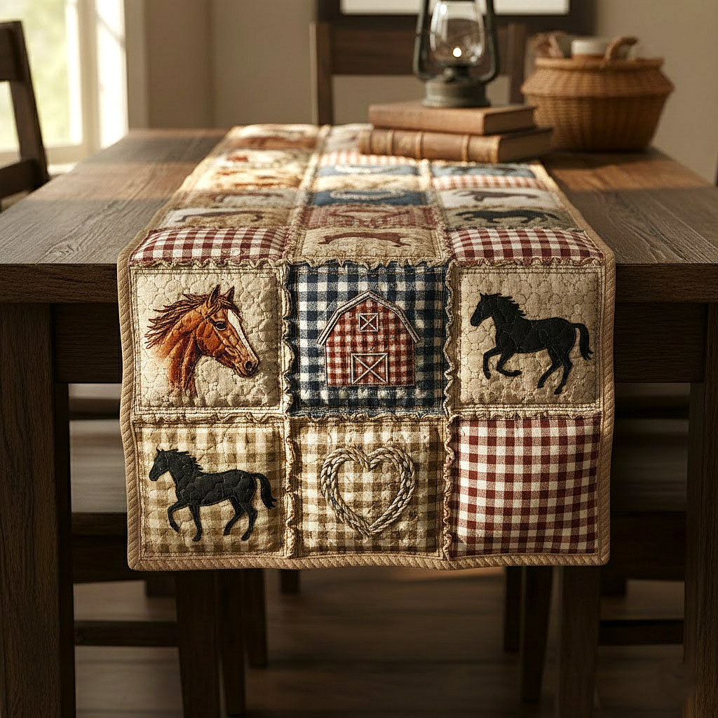 Barn Home Quilted Table Runner Formal Dining Table Runners Gift Ideas For Horse Owners