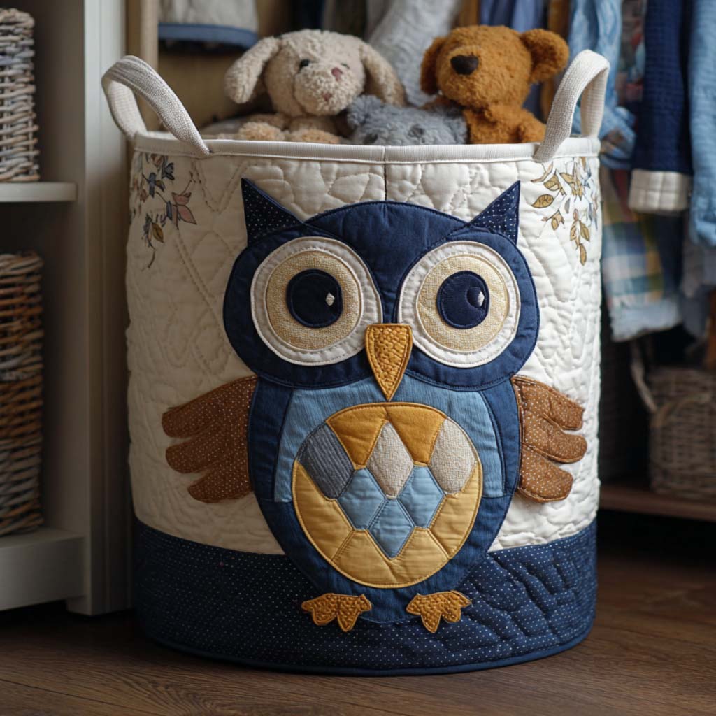Barn Owl Quilted Laundry Basket Dirty Clothes Hampers Owl Presents For Her