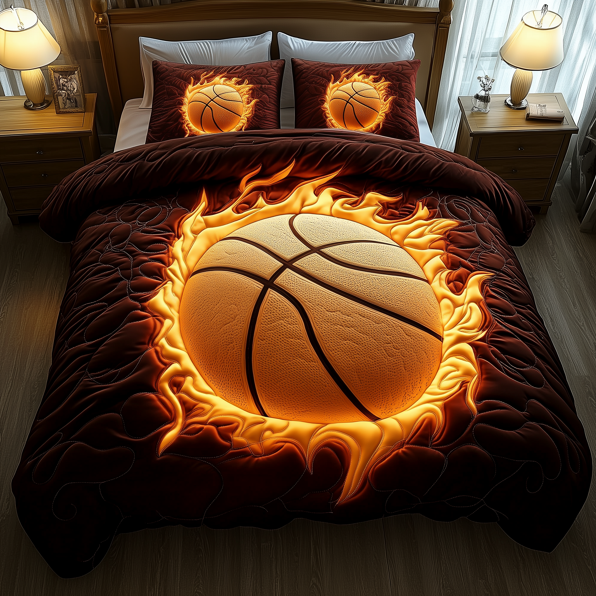 Basketball Quilted Bedding Set Bed Decor Ideas Special Present For Dad