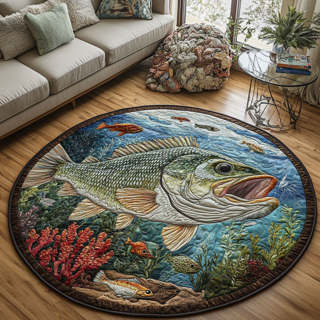Bass Break Quilted Round Mat Living Rooms Ideas Best Gifts For Fisherman