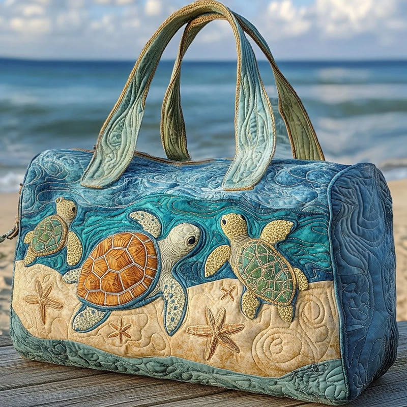 Beach Baby Turtle Pattern Quilted Duffle Bag Best Duffle Bags For Travel Gift For Him