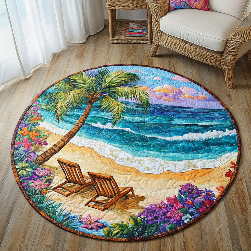 Beach Bliss Quilted Round Mat Family Room Furniture Ideas Beach Gifts For Men