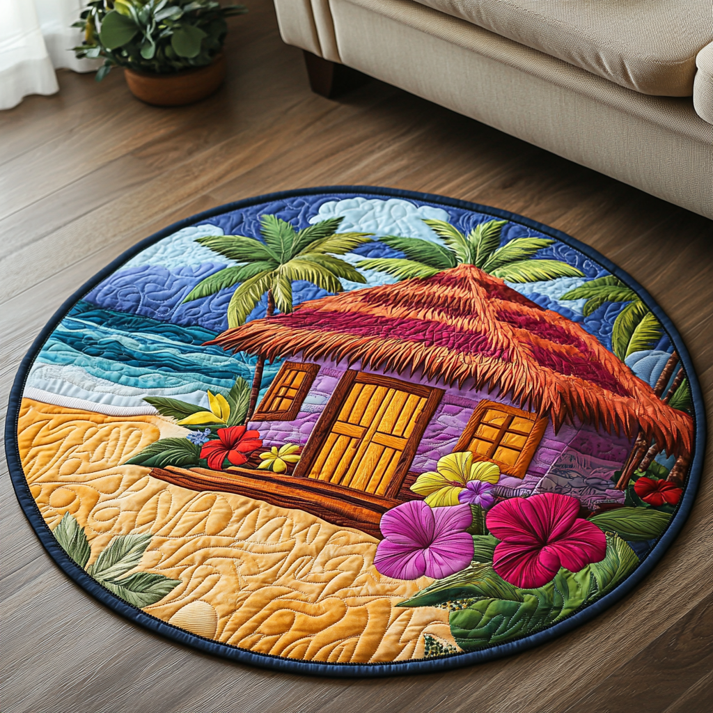 Beach Oasis Quilted Round Mat Home Decor Stores Cool Beach Gifts