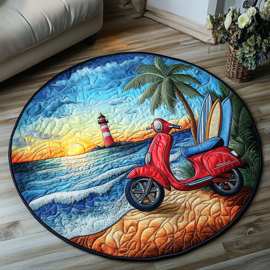 Beach Ride Quilted Round Mat Home And Decor Beach Gifts For Her