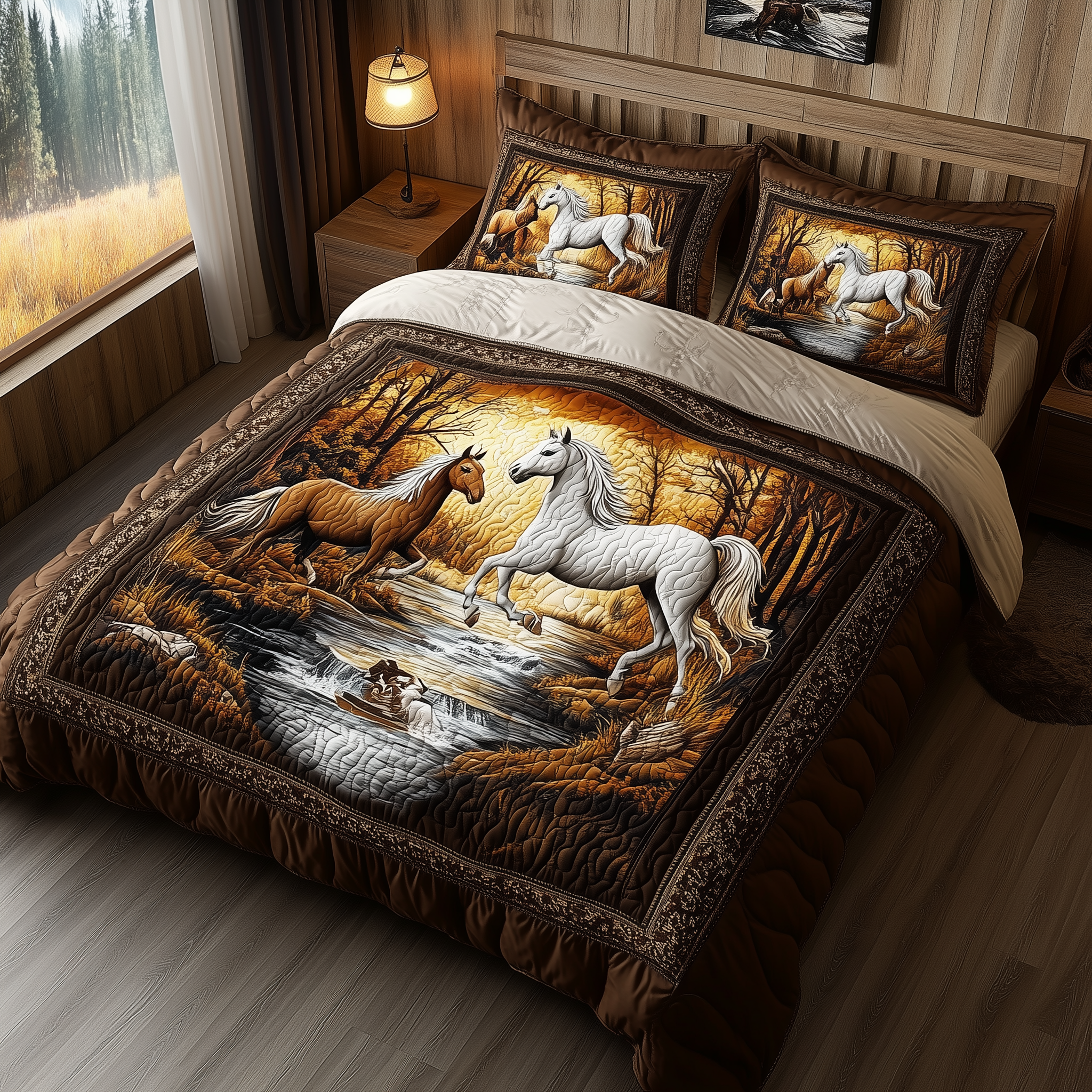 Beachside Runners Quilted Bedding Set Best Sheets Ever Good Gifts For Horse Lovers